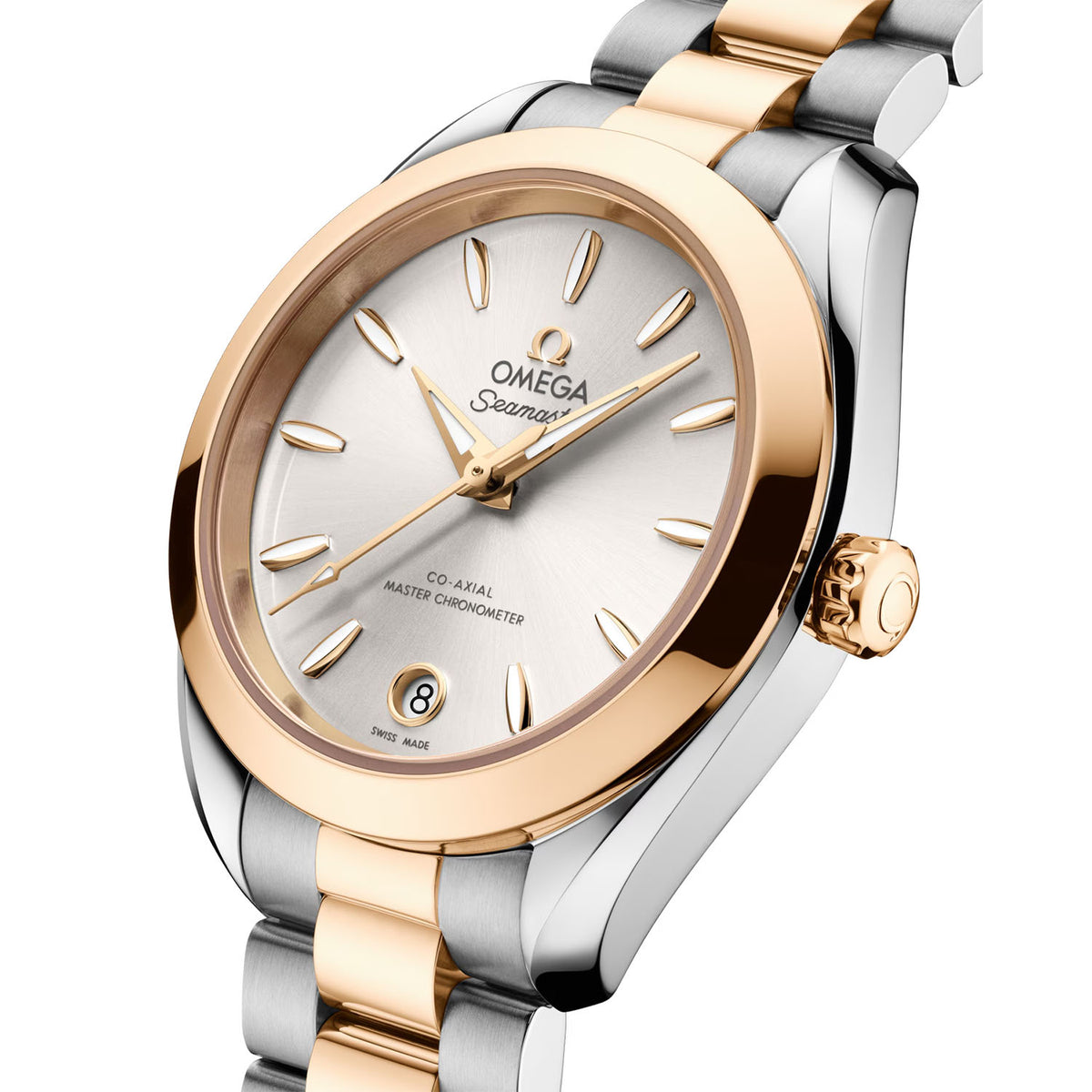 OMEGA Seamaster Aqua Terra 30mm Two-Tone Silver Diamond Dial Ladies Watch - Berry's Jewellers