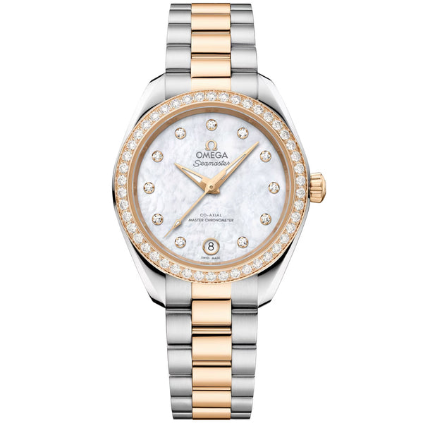 OMEGA Seamaster Aqua Terra 30mm Two-Tone Diamond Set Watch - Berry's Jewellers