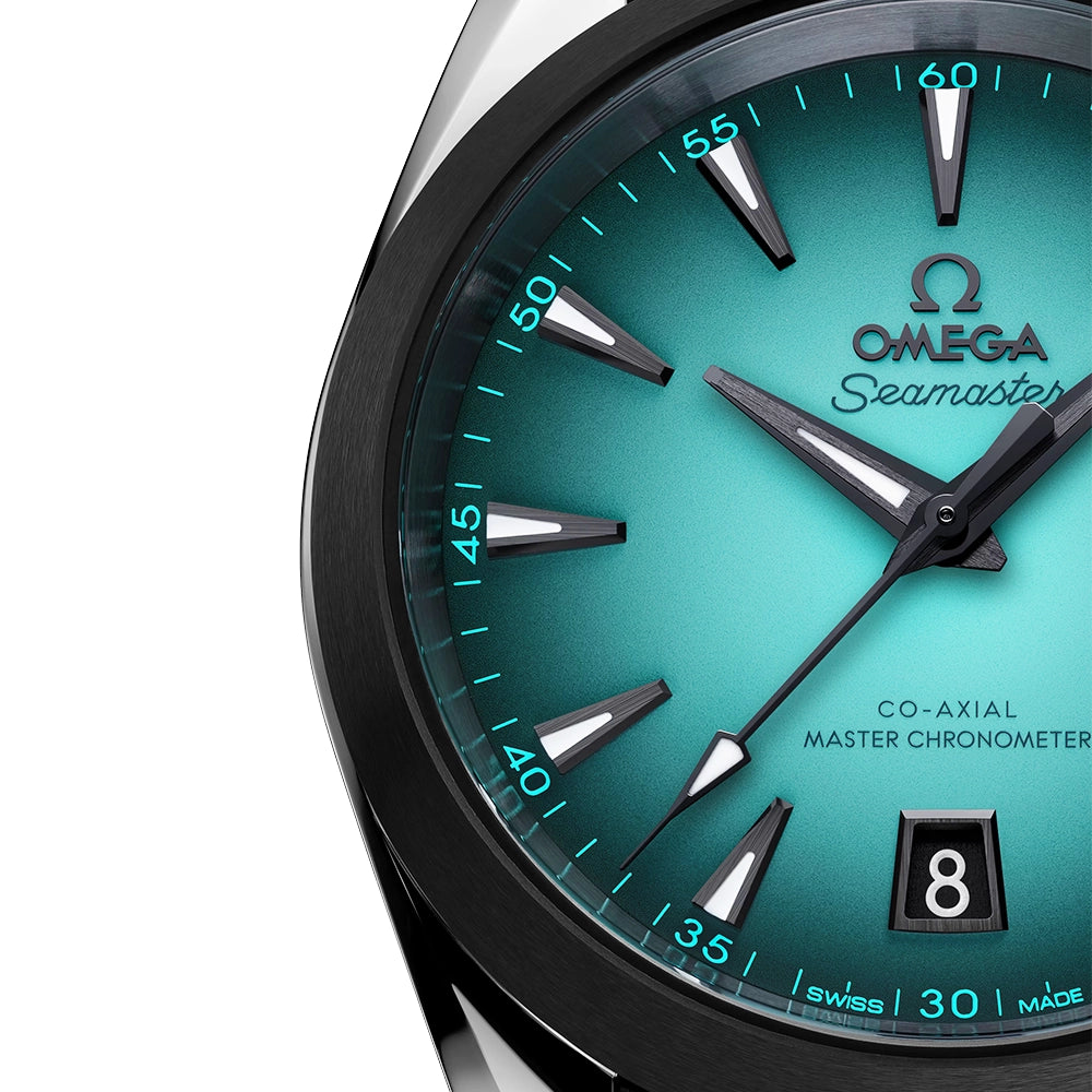 OMEGA Seamaster Aqua Terra 38mm Turquoise Gradient Dial Rubber Strap Watch - Berry's Jewellers