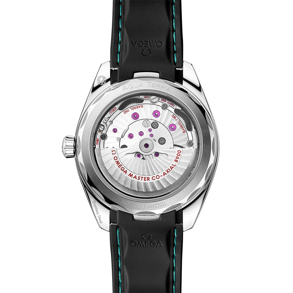 OMEGA Seamaster Aqua Terra 41mm Turquoise Gradient Dial Rubber Strap Watch - Berry's Jewellers