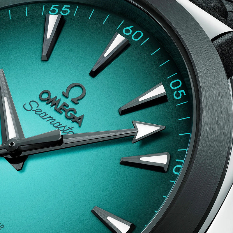OMEGA Seamaster Aqua Terra 41mm Turquoise Gradient Dial Rubber Strap Watch - Berry's Jewellers