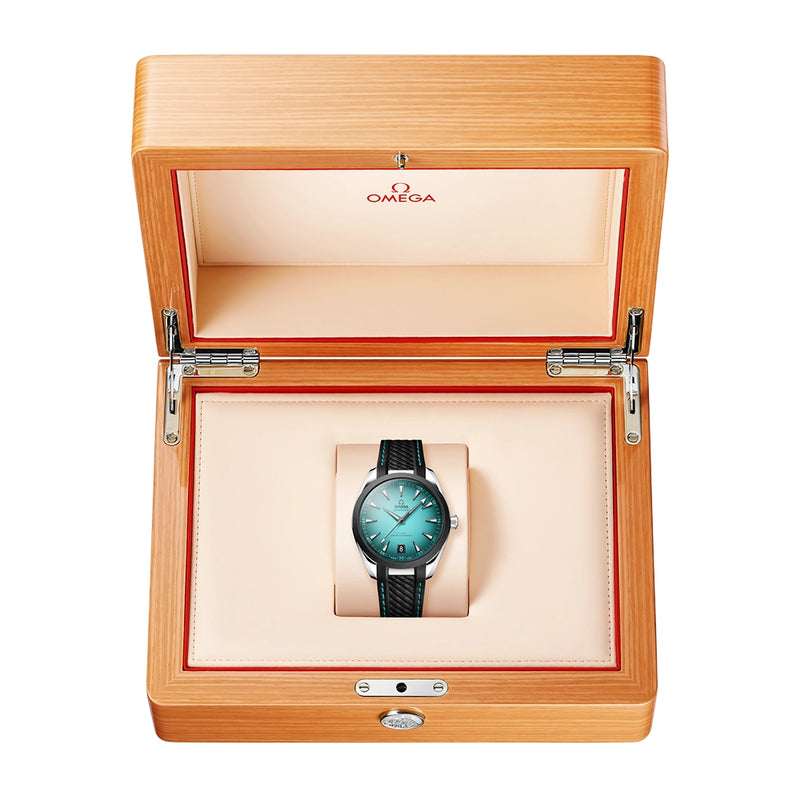 OMEGA Seamaster Aqua Terra 41mm Turquoise Gradient Dial Rubber Strap Watch - Berry's Jewellers