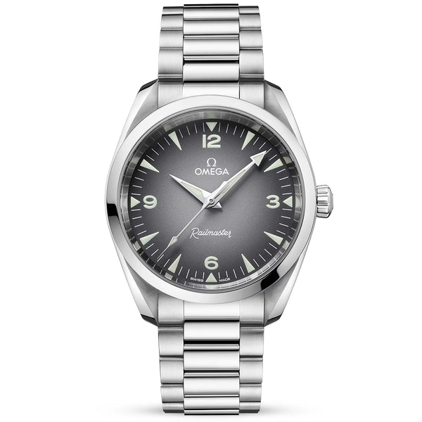 OMEGA Seamaster Railmaster 38mm Grey Gradient Dial Bracelet Watch - Berry's Jewellers