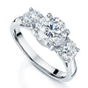 Platinum Round Brilliant Cut Diamond Three Stone Ring