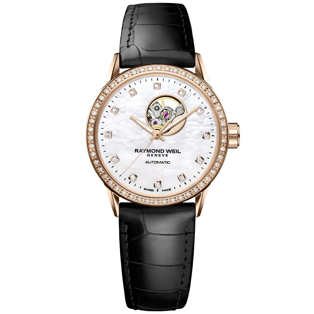 Freelancer Automatic Rose Gold Mother of Pearl Strap Watch