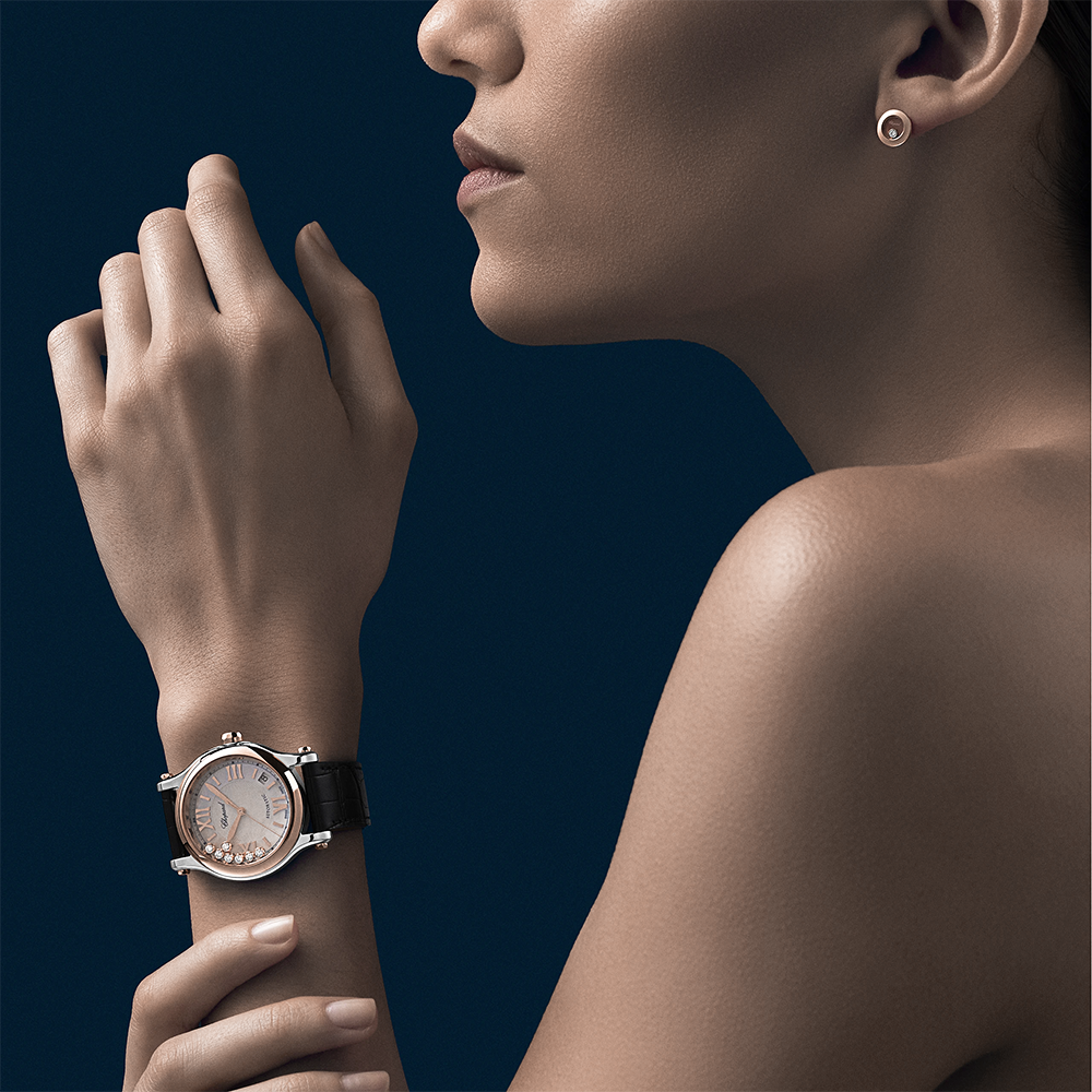 Happy Sport 36mm Mother of Pearl Dial Automatic Strap Watch