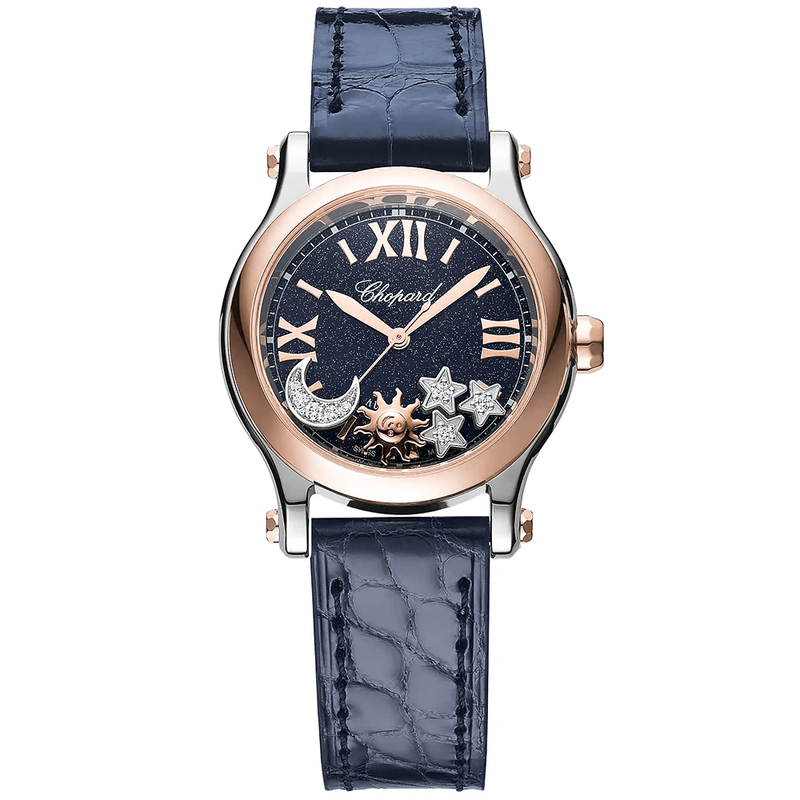 Happy Sport Sun, Moon & Stars 30mm Steel & Rose Gold Watch