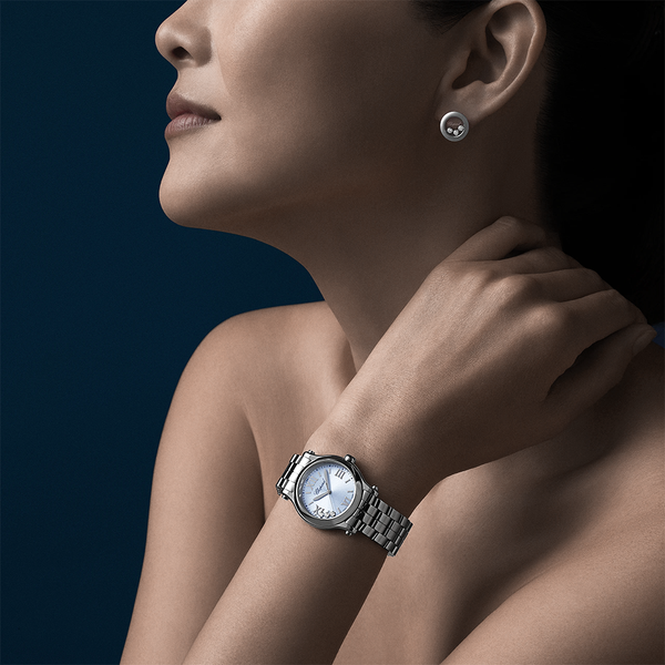 Happy Sport 30mm Light Blue Steel Bracelet Ladies Watch