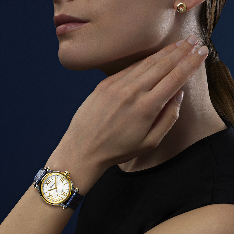 Happy Sport 33mm Steel & Yellow Gold Automatic Strap Watch