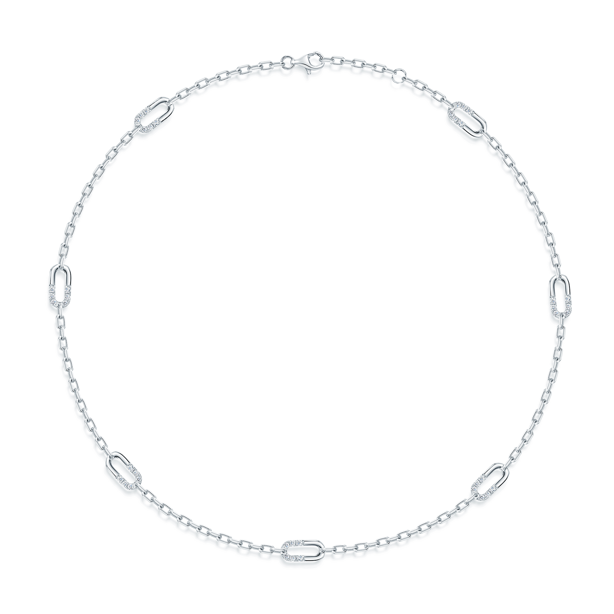 Verve Collection 18ct White Gold Diamond Loop Necklace