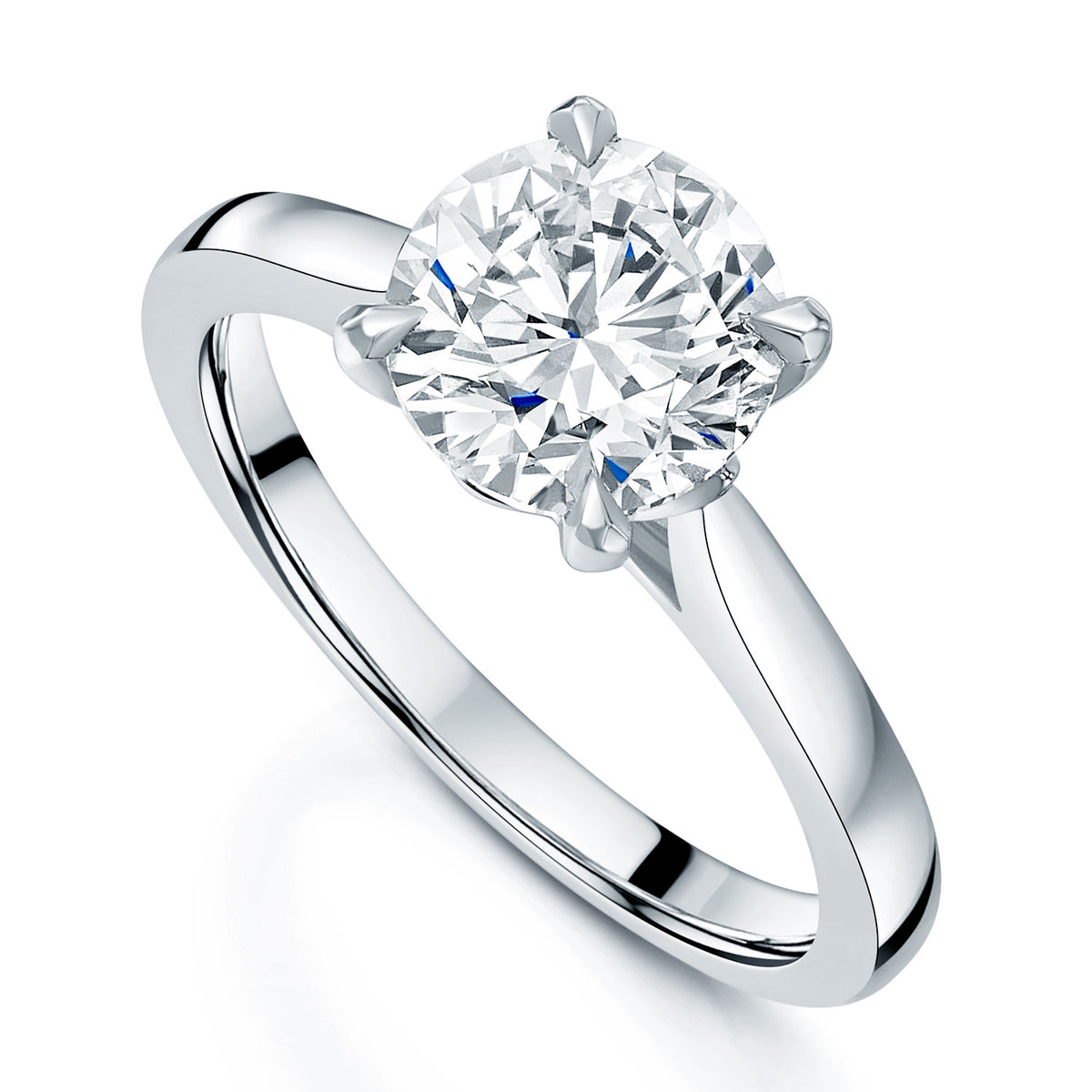 Platinum GIA Round Brilliant Cut Diamond Solitaire Ring