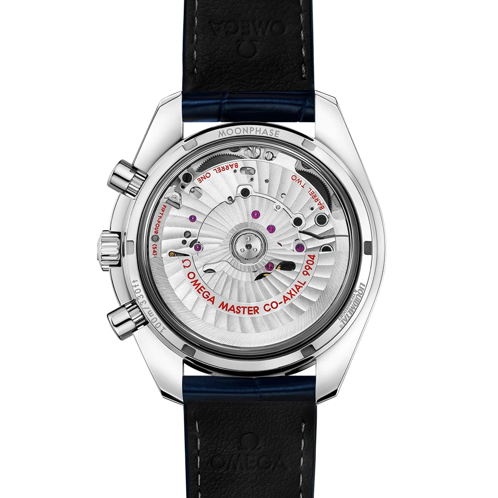 OMEGA Speedmaster Moonphase 44.25mm Blue Dial Chronograph Strap Watch - Berry's Jewellers