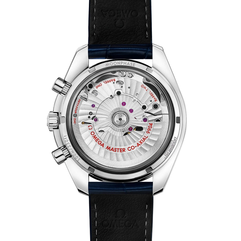 OMEGA Speedmaster Moonphase 44.25mm Blue Dial Chronograph Strap Watch - Berry's Jewellers