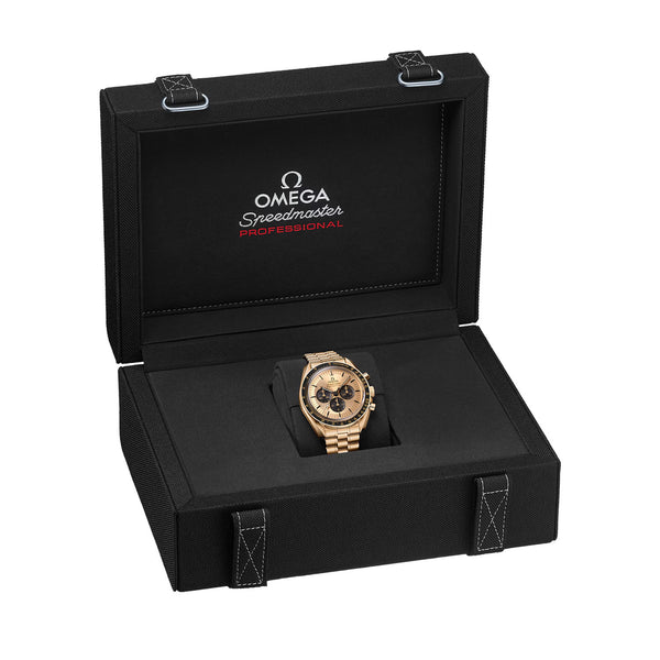 OMEGA Speedmaster Moonwatch 18ct Moonshine Gold Dial Bracelet Watch - Berry's Jewellers