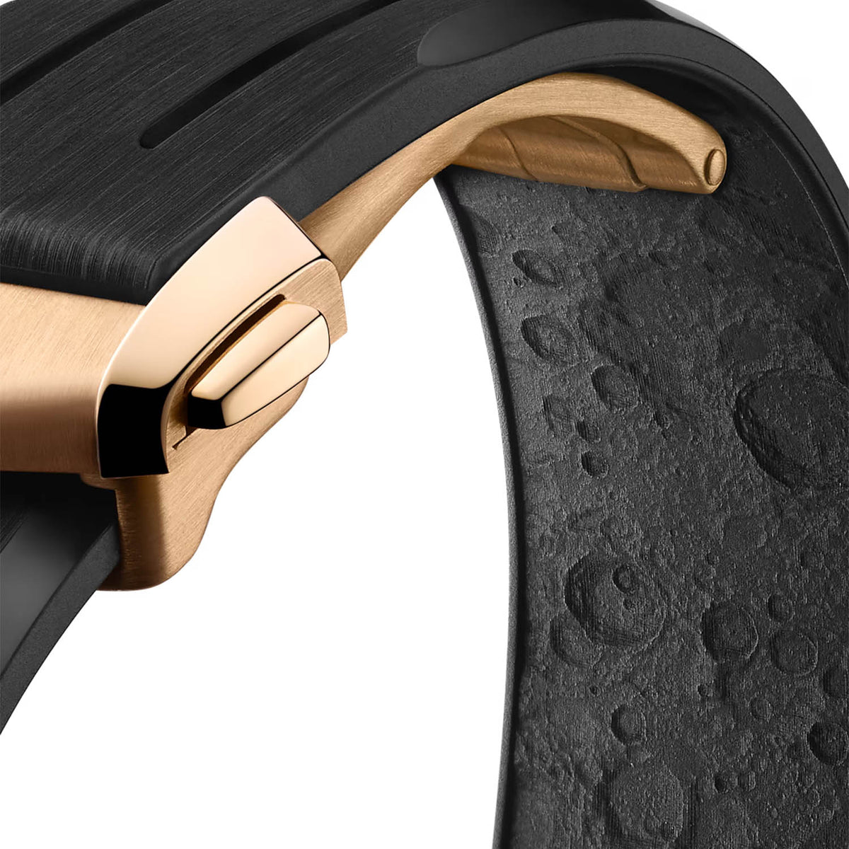 OMEGA Speedmaster Moonwatch 18ct Moonshine Gold Dial Rubber Strap Watch - Berry's Jewellers