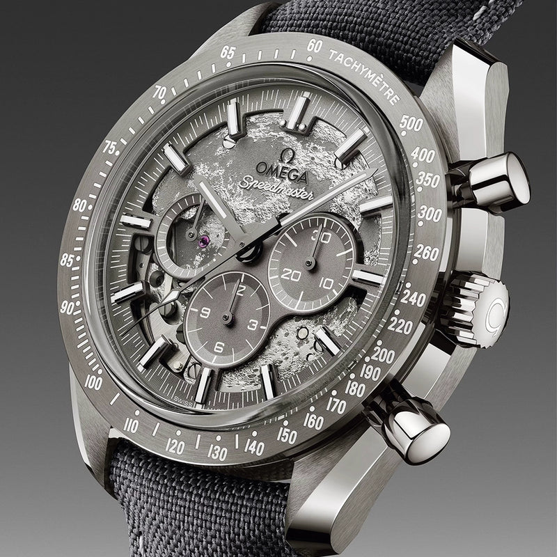 OMEGA Speedmaster "Grey Side of the Moon" Ceramic Fabric Strap Watch - Berry's Jewellers