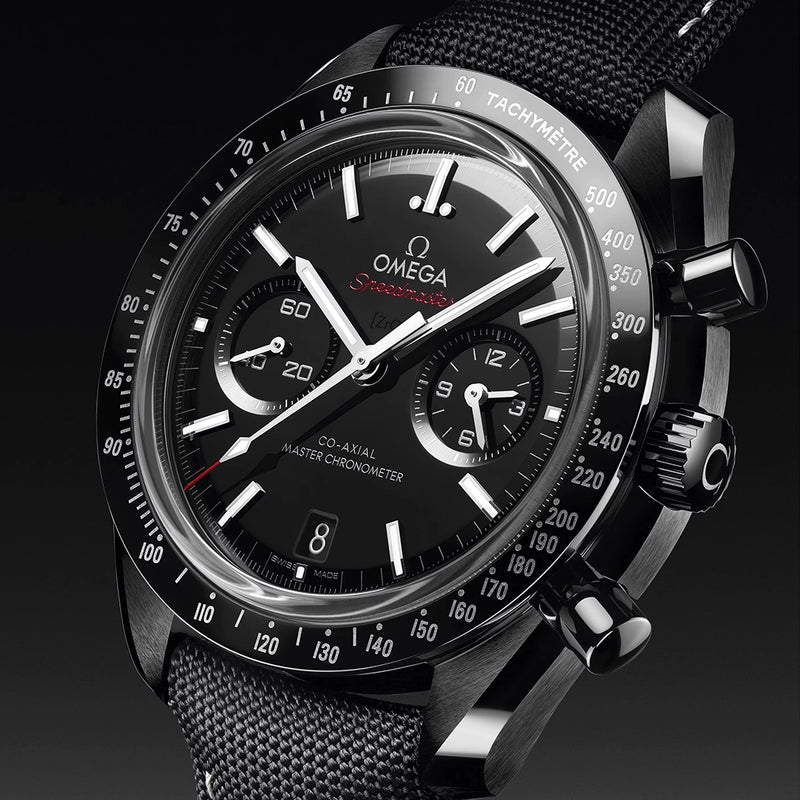 OMEGA Speedmaster "Dark Side of the Moon" Black Ceramic Fabric Strap Watch - Berry's Jewellers