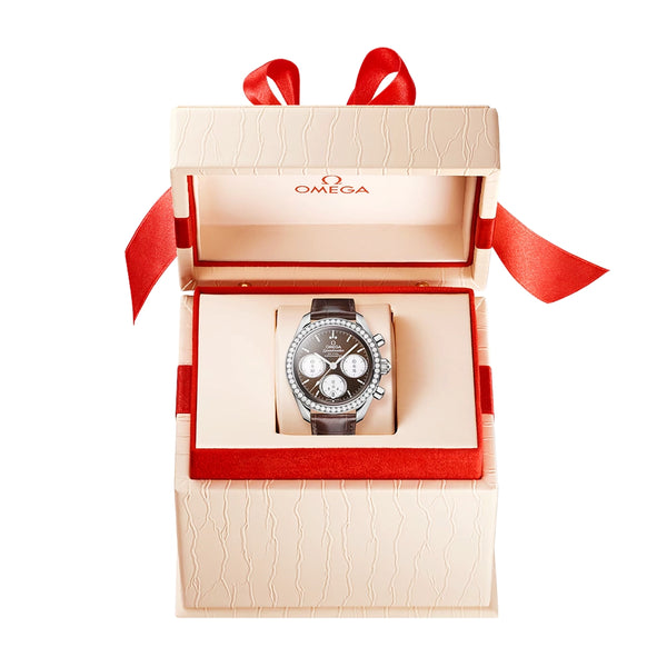 OMEGA Speedmaster 38mm Brown Dial & Diamond Set Chronograph Watch - Berry's Jewellers