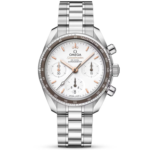 OMEGA Speedmaster Chronograph 38mm Opaline Silver Dial Bracelet Watch - Berry's Jewellers