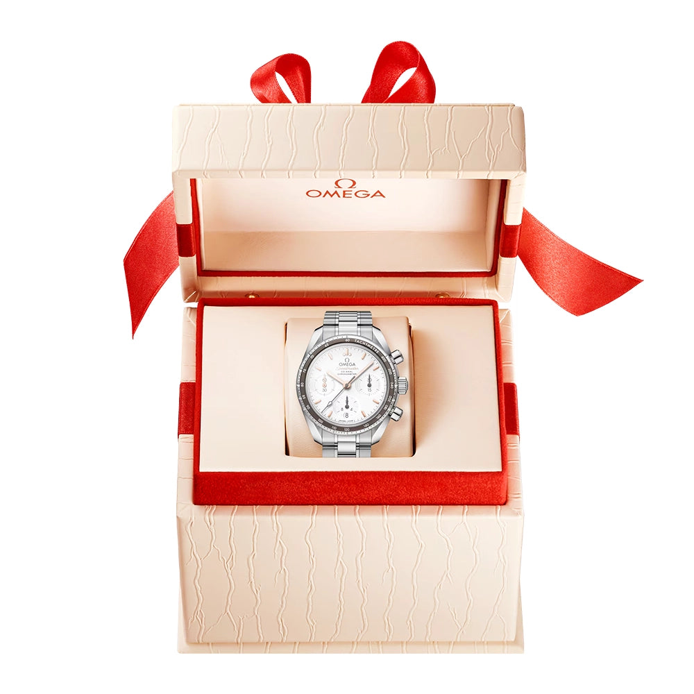 OMEGA Speedmaster Chronograph 38mm Opaline Silver Dial Bracelet Watch - Berry's Jewellers