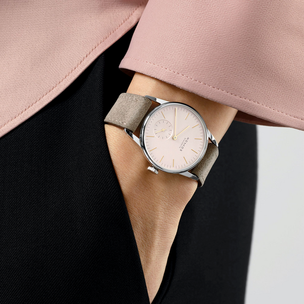 NOMOS Glashütte Orion 33 Small Seconds Rose Dial Ladies Strap Watch - Berry's Jewellers