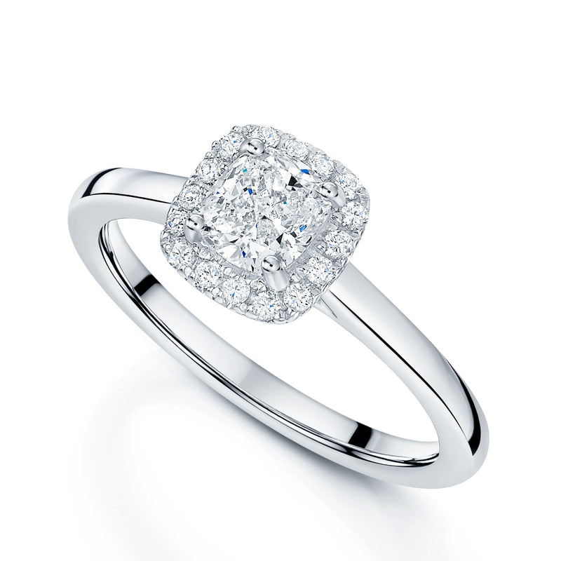 Berry's Platinum GIA Certificated Cushion Cut Diamond Halo Ring - Berry's Jewellers
