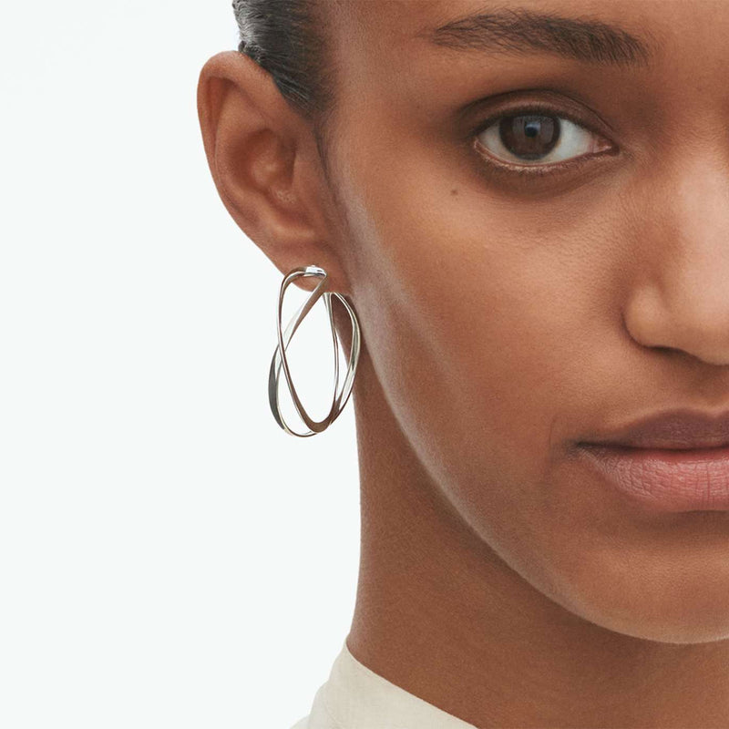 Large Infinity Silver Hoop Earrings