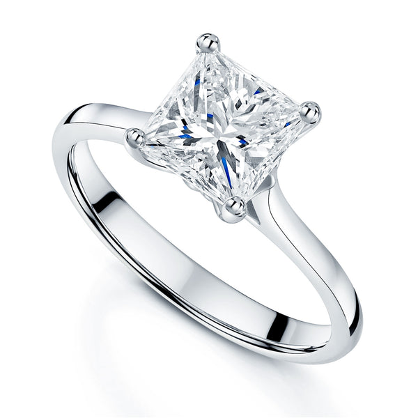 Berry's Platinum Princess Cut Diamond Four Claw Solitaire Ring - Berry's Jewellers