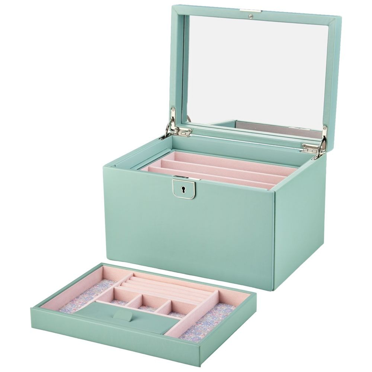 WOLF x Liberty Green Julia Print Large Jewellery Box
