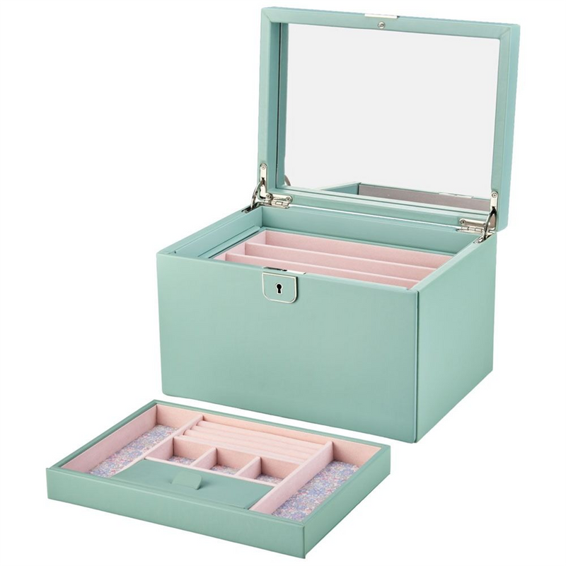 WOLF x Liberty Green Julia Print Large Jewellery Box