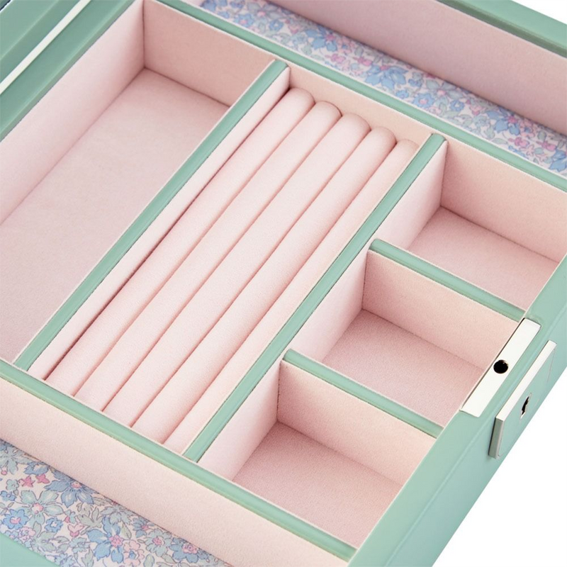 WOLF x Liberty Green Julia Print Medium Jewellery Box