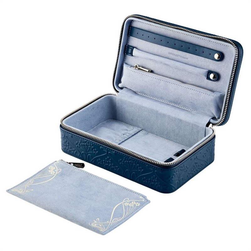 WOLF x Liberty Blue Ianthe Medium Zip Jewellery Case