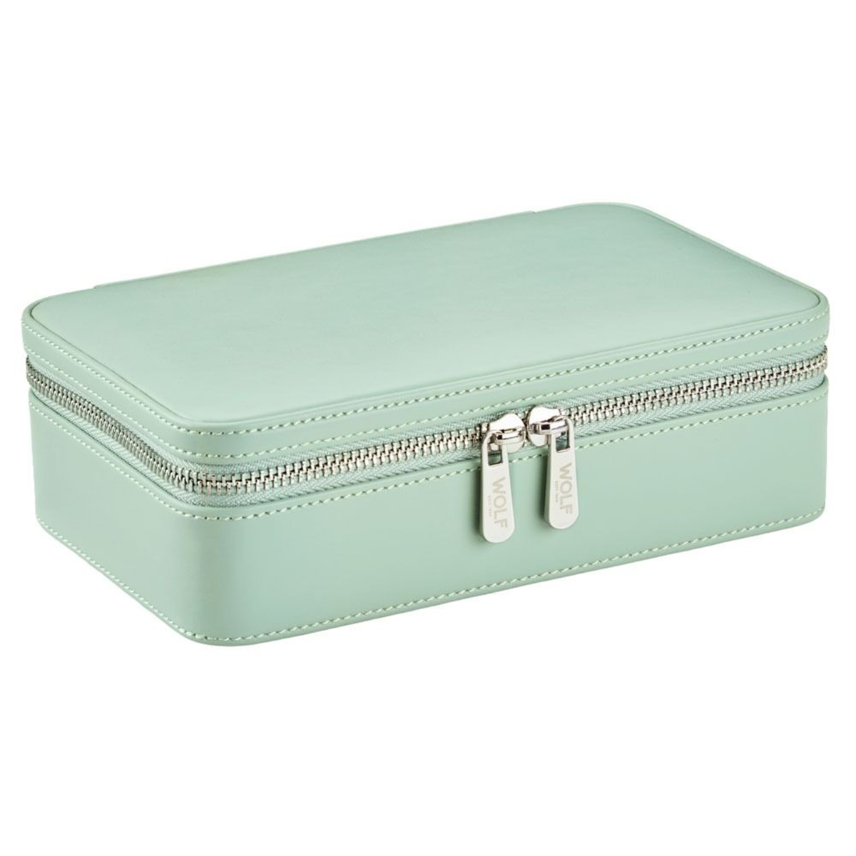 WOLF x Liberty Green Julia Print Medium Zip Jewellery Case