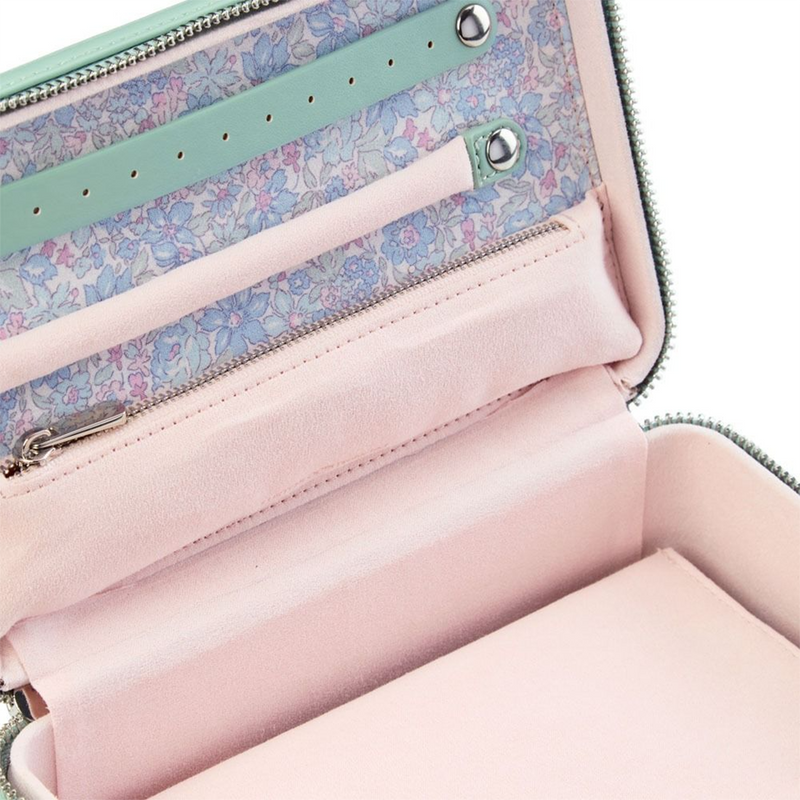 WOLF x Liberty Green Julia Print Medium Zip Jewellery Case