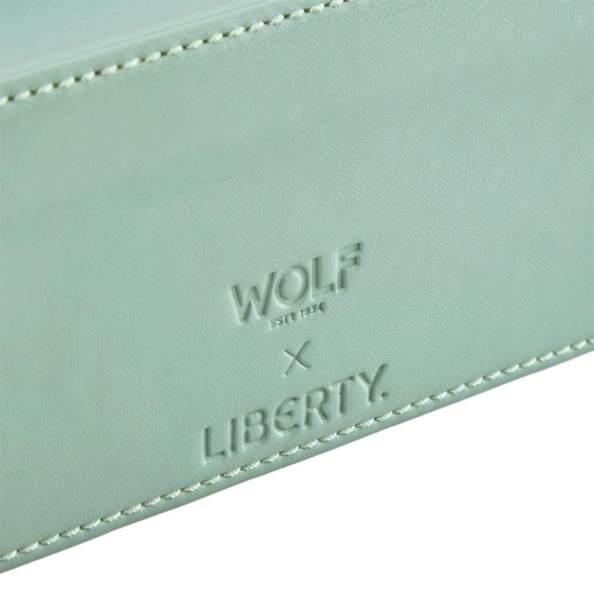 WOLF x Liberty Green Julia Print Medium Zip Jewellery Case
