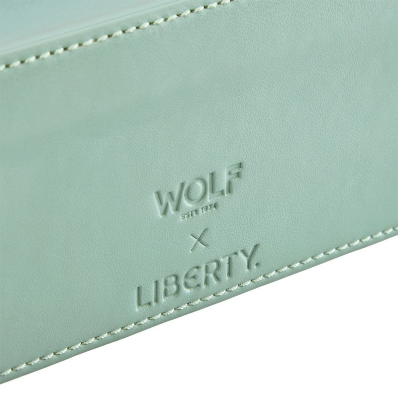 WOLF x Liberty Green Julia Print Medium Zip Jewellery Case