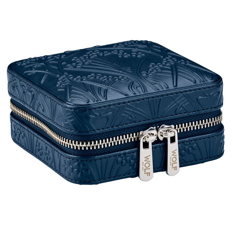WOLF x Liberty Blue Ianthe Small Zip Jewellery Case