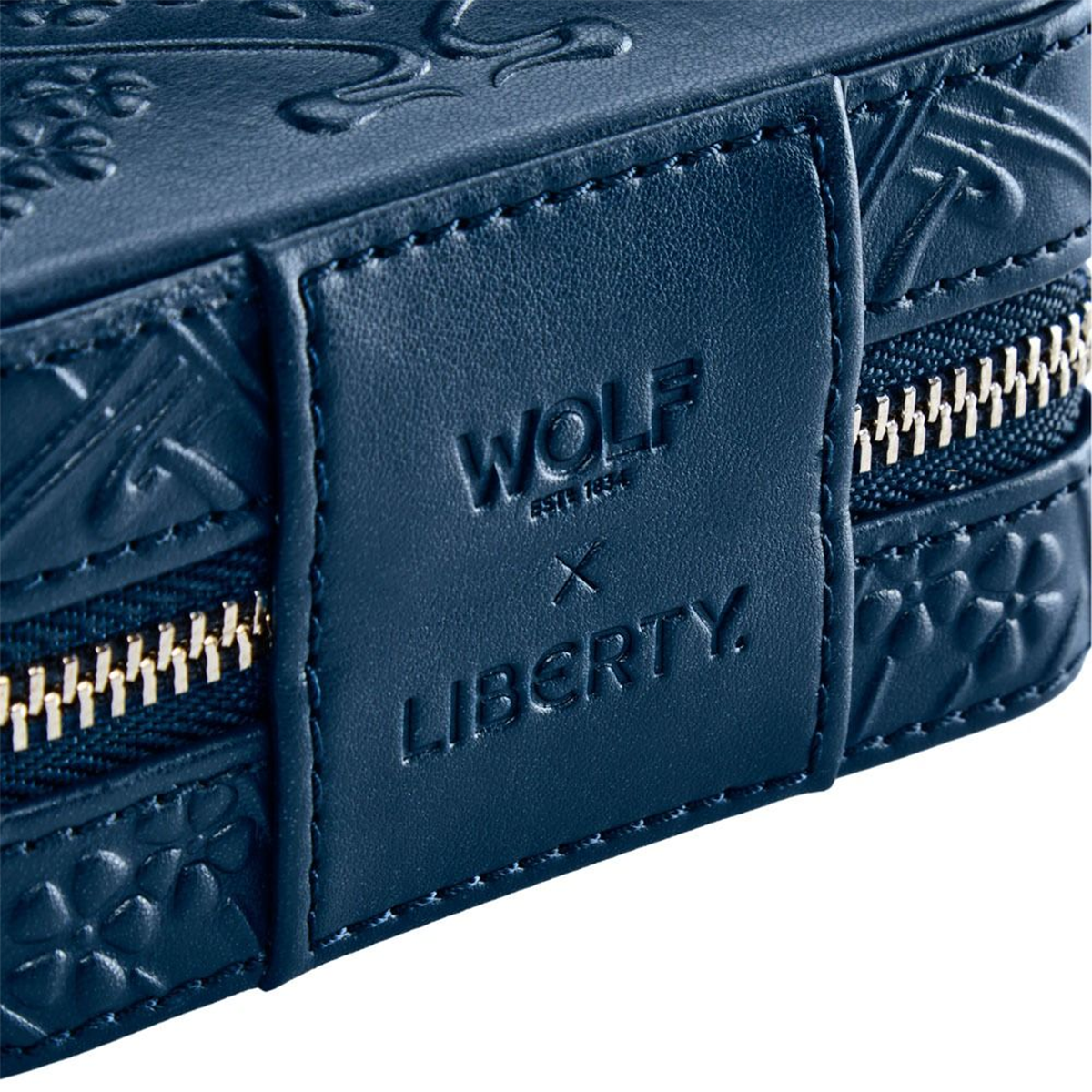 WOLF x Liberty Blue Ianthe Small Zip Jewellery Case