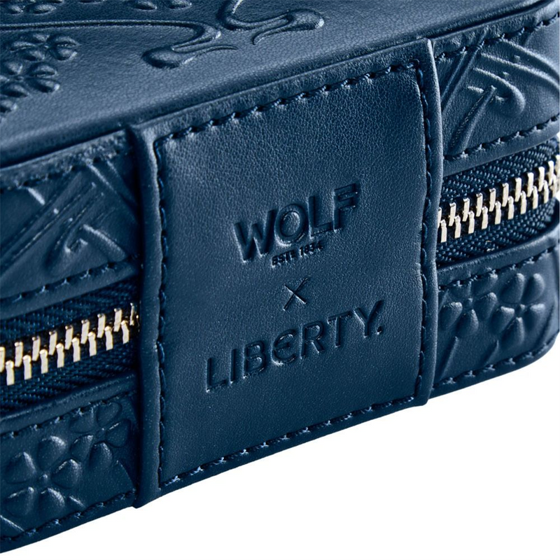 WOLF x Liberty Blue Ianthe Small Zip Jewellery Case