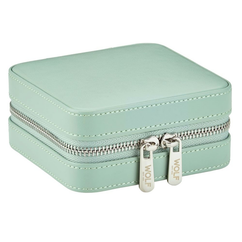 WOLF x Liberty Green Julia Print Small Zip Jewellery Case