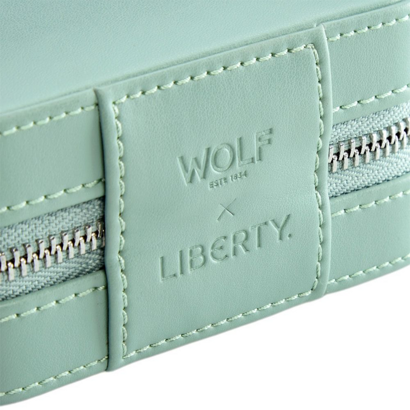WOLF x Liberty Green Julia Print Small Zip Jewellery Case