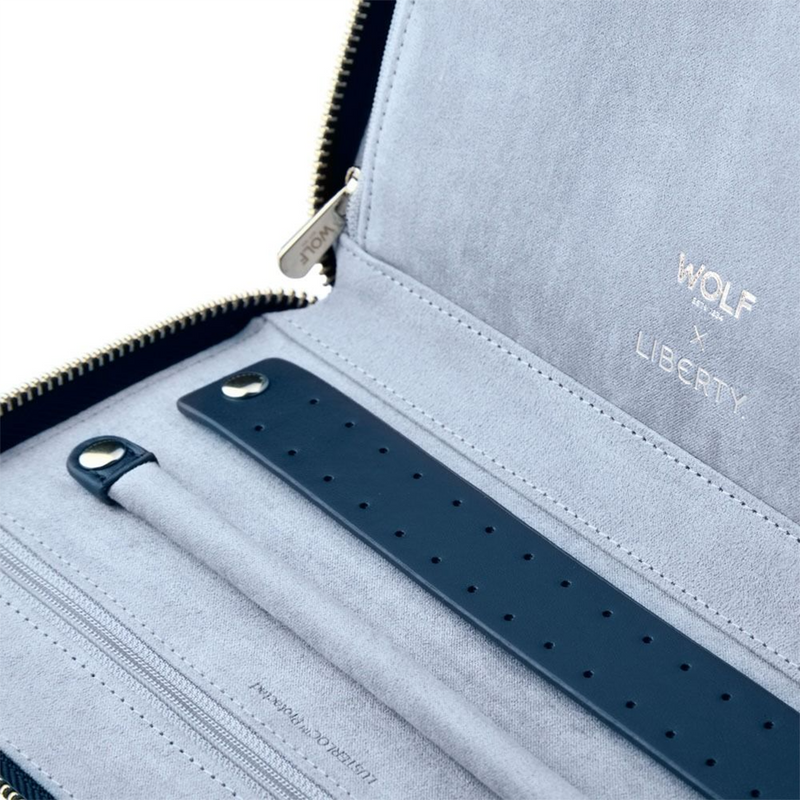 WOLF x Liberty Blue Ianthe Travel Jewellery Portfolio