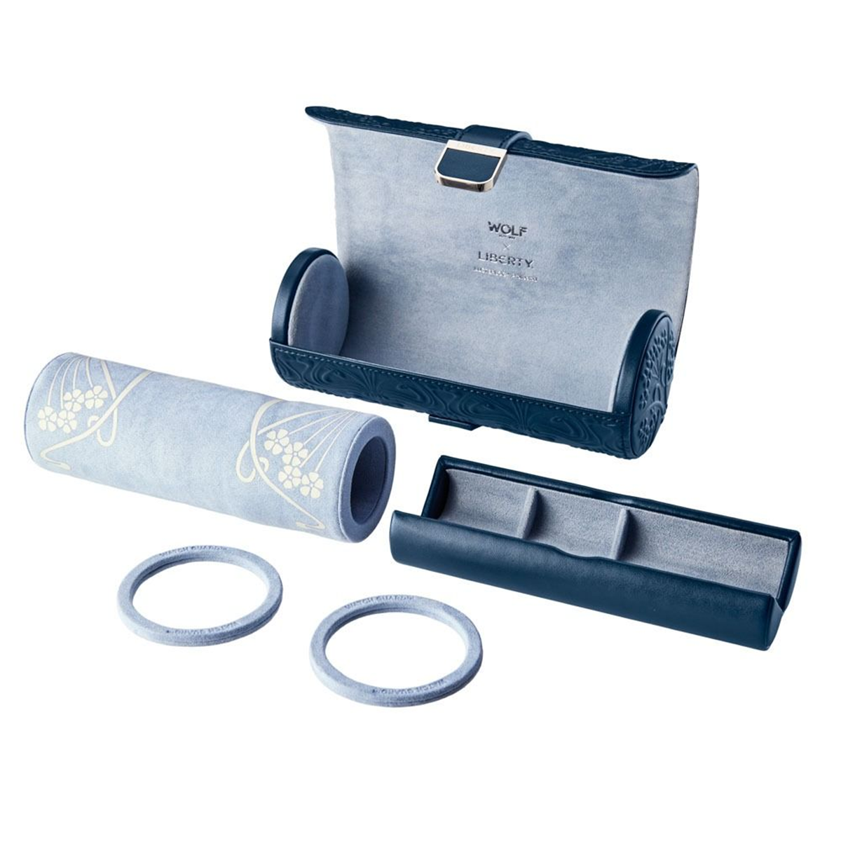 WOLF x Liberty Blue Ianthe Triple Watch Roll
