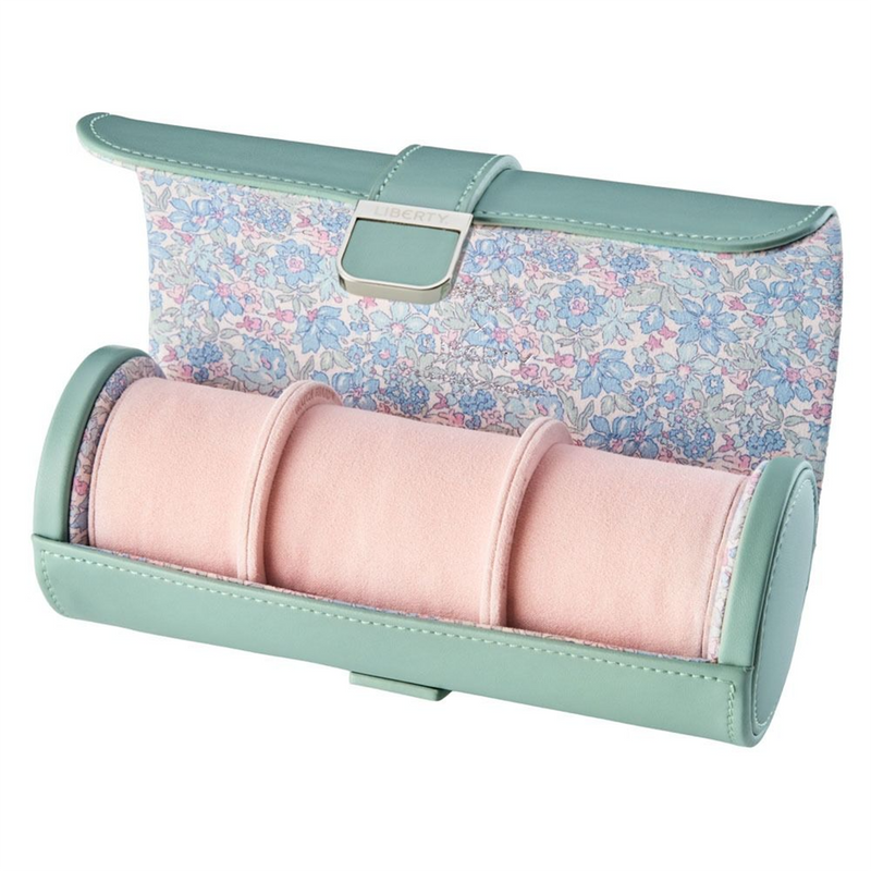 WOLF x Liberty Green Julia Print Triple Watch Roll