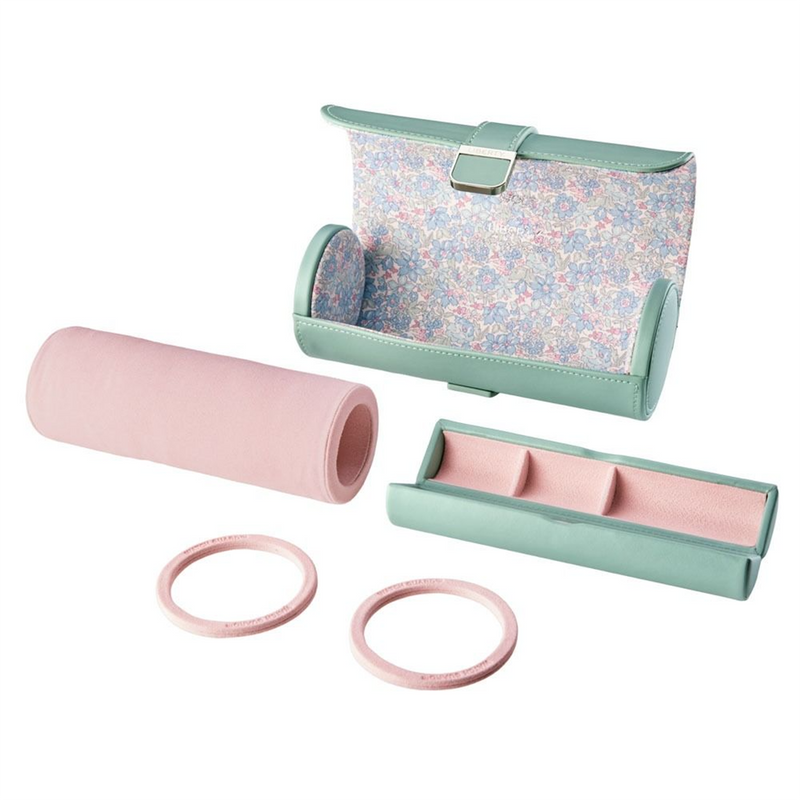 WOLF x Liberty Green Julia Print Triple Watch Roll