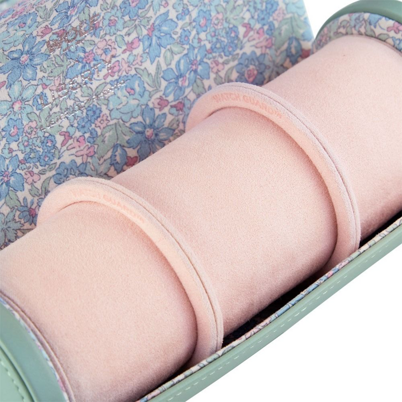 WOLF x Liberty Green Julia Print Triple Watch Roll