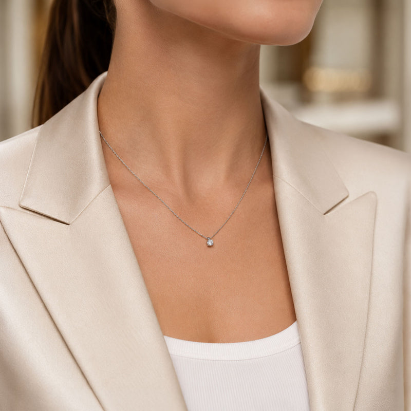 18ct White Gold 0.30 Carat Diamond Single Stone Pendant