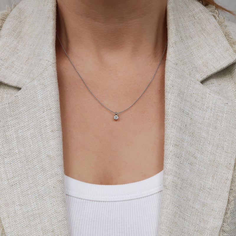 Berry's 18ct White Gold 0.30 Carat Diamond Single Stone Pendant - Berry's Jewellers