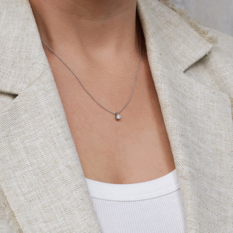 Berry's 18ct White Gold 0.30 Carat Diamond Single Stone Pendant - Berry's Jewellers