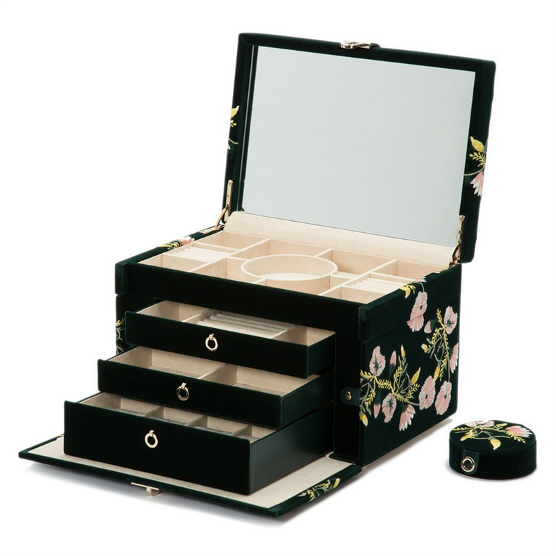 Zoe Forest Green Large Jewellery Box
